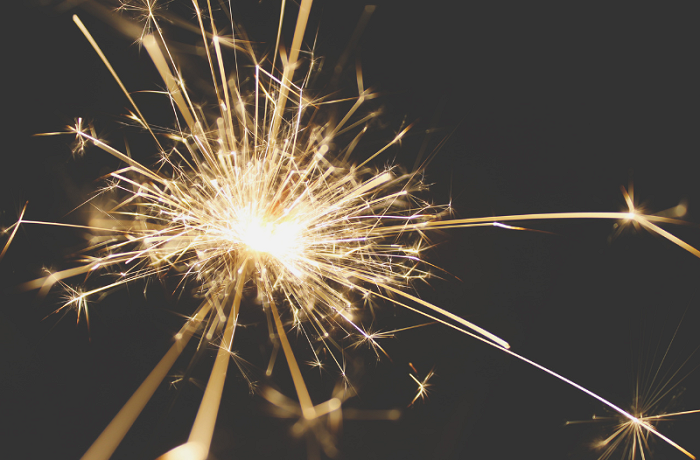 A sparkler firework